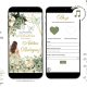 A6 Sage Green Floral Mexican Princess Quinceañera Invitation