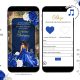 Royal Blue Grand Palace Quinceañera Princess Invitation