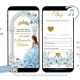 Blue Floral Garden Fairy Quinceañera Invitation