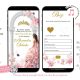A11 Cherry Blossom Garden Fairy Quinceañera Invitation