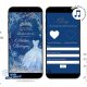 QW1 Navy Blue and Silver Winter Quinceañera Invitation
