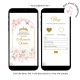 A17 Butterfly Rose Gold Pink Quinceanera Princess Invitation