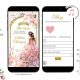 A8 Fairy Princess Dusty Rose Pink Quinceañera Invitation