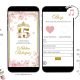 Pink Cherry Blossom Princess Quinceañera Invitation