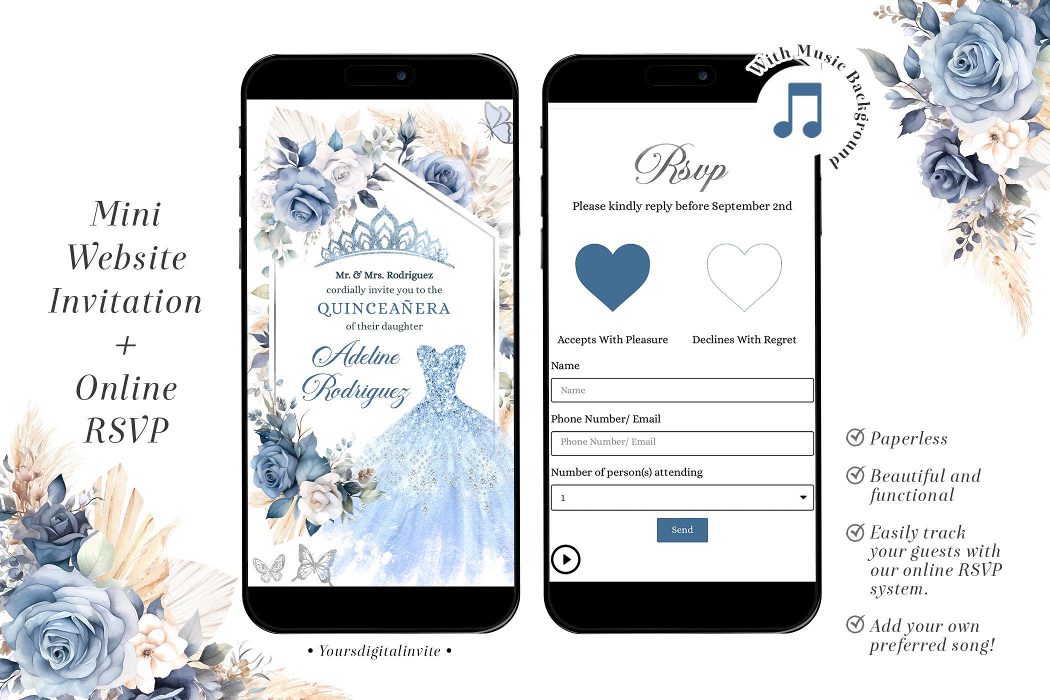 1 q13 blue Q13 Mexican Boho Quince Anos Dusty Blue Silver Princess Dress