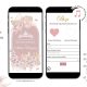 Q13p Pink Boho Crown Princess Quinceañera Invitation