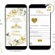 Ivory White Roses Butterfly Quinceañera Invitation