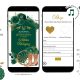 Gold and Emerald Green Western Charra Quinceañera Invitation
