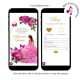 Geometric Pink Fuchsia Floral Quinceanera Invitation