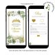 Gold Sage Green Mexican Floral Quinceanera Invitation