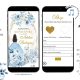 Baby Blue Princess Mexican Quinceañera Invitation