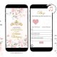 Digital Blush Pink Rose Gold Crown Mis Quince Invitation