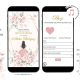 Digital Blush Pink Rose Princess Quinceañera Website invitation