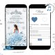 QW1 Winter Snowflakes Blue Mexican Princess Quinceañera Invitation