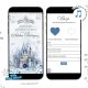Winter Snowflakes Silver and Blue Castle Mis Quince Invitation
