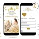 QW3 Royal Palace Gold Champagne Quinceañera Invitation