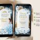 Dusty Blue Fairytale Floral Princess Quinceañera Invitation
