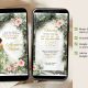 A14 Sage Green Pink Whimsical Forest Quinceañera Invitation