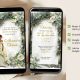 A14 Sage Green African American Forest Quinceañera Invitation