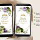 Q34 Geometric Butterfly Purple Lilac and Sage Green Quinceañera Invitation