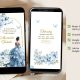 Elegant Dusty Blue Mis Quince Anos Butterfly Garden Invitation