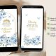 Elegant Dusty Blue Mis Quince Anos Butterfly Garden Invitation