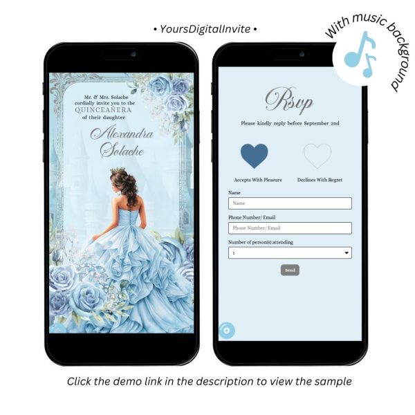 A15 Fairytale Royal Castle Light Blue Quinceanera