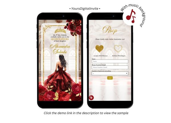 A12 Red Ballroom Quinceañera Invitation