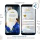 A15 Royal Blue Fairytale Floral Princess Quinceañera Invitation