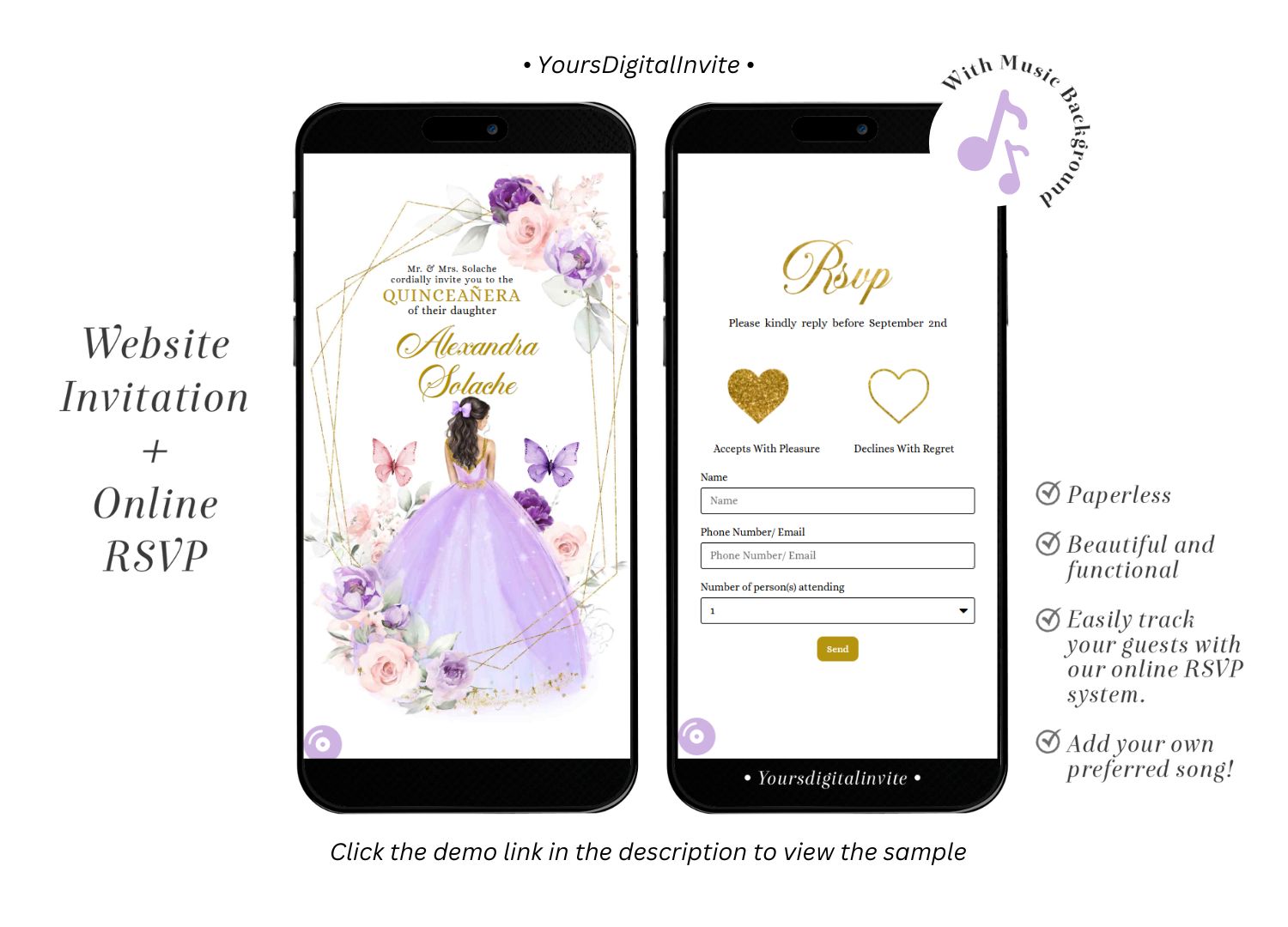 A16 Purple Pink And Gold Mexican Princess Quinceañera Invitation