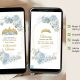 Dusty Blue And Gold Mexican Princess Quinceañera Invitation