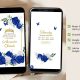 Elegant Gold Royal Blue Quinceanera Princess Invitation