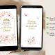 A17 Butterfly Rose Gold Pink Quinceanera Princess Invitation