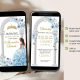 Blue Floral Garden Fairy Quinceañera Invitation