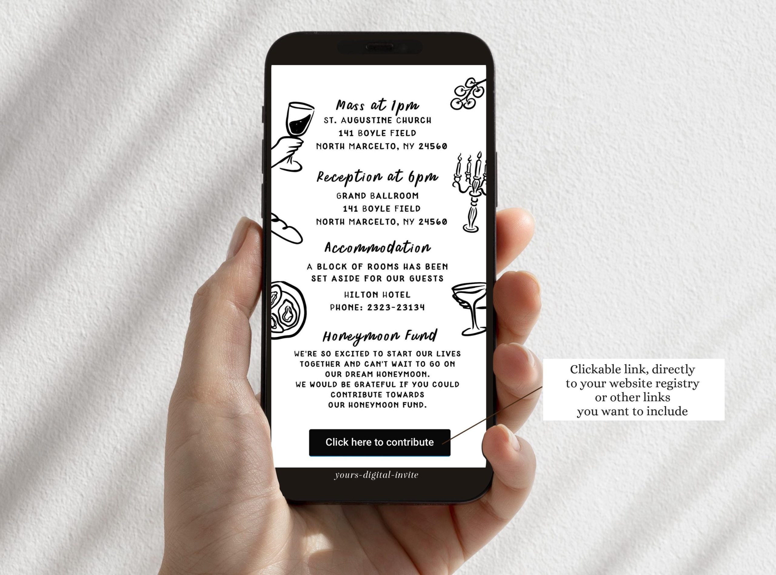 3 a1 hand drawn A1 Whimsical Squiggle Wedding Save the Date Website Invitation