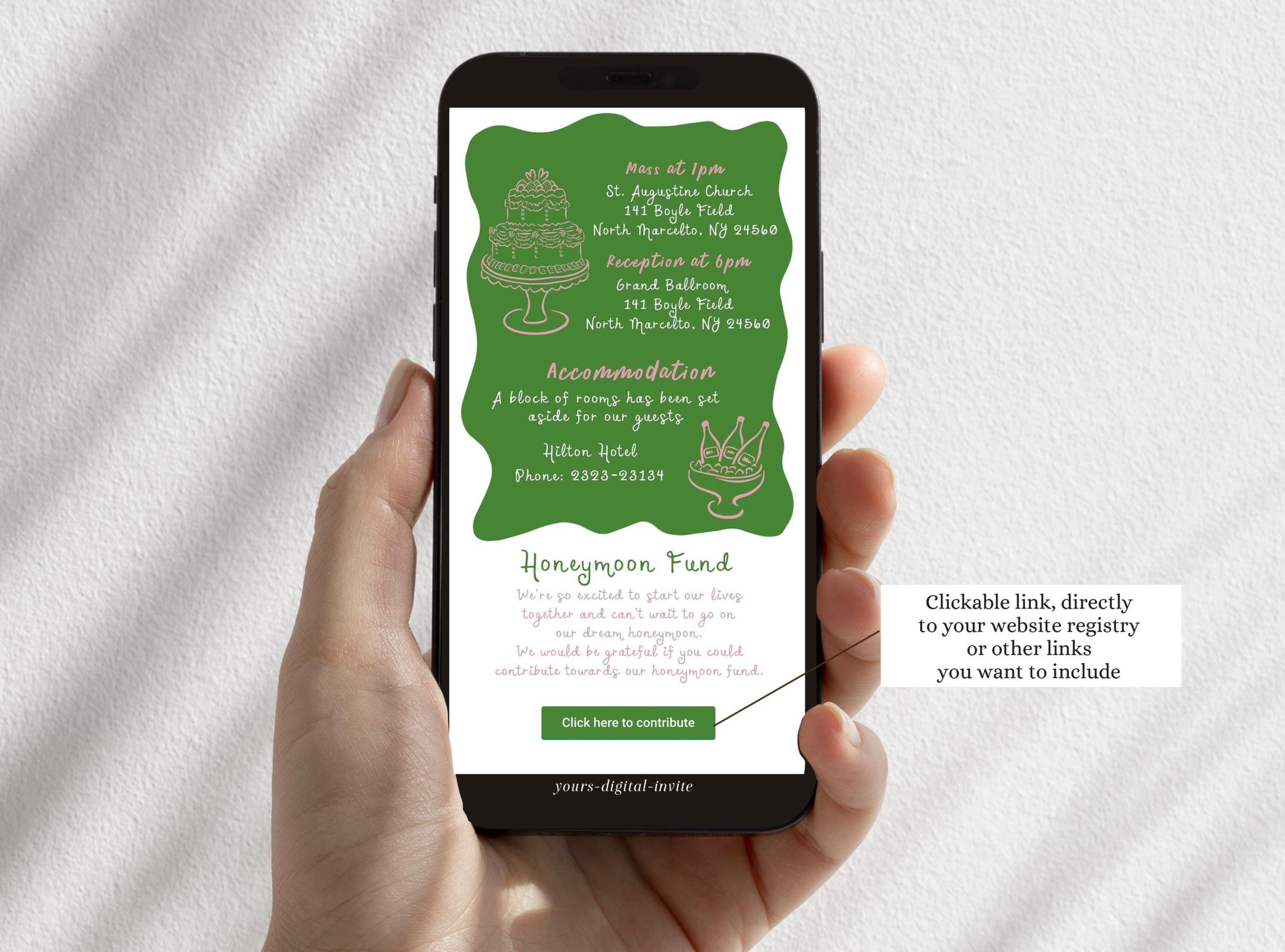 Hand Drawn Fun Wedding Website Invitation