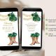 Gold and Emerald Green Western Charra Quinceañera Invitation