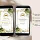 Q34 Elegant Royal Castle Gold Sage Green Princess Quinceañera Invitation