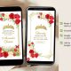 Gold Red Mexican Floral Quinceanera Invitation