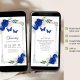Silver and Royal Blue Princess Quinceañera Invitation