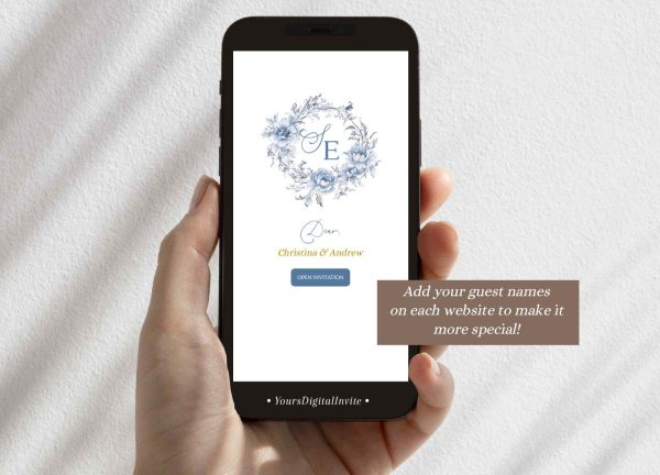 Chinoiserie Dusty Blue Wedding Invitation