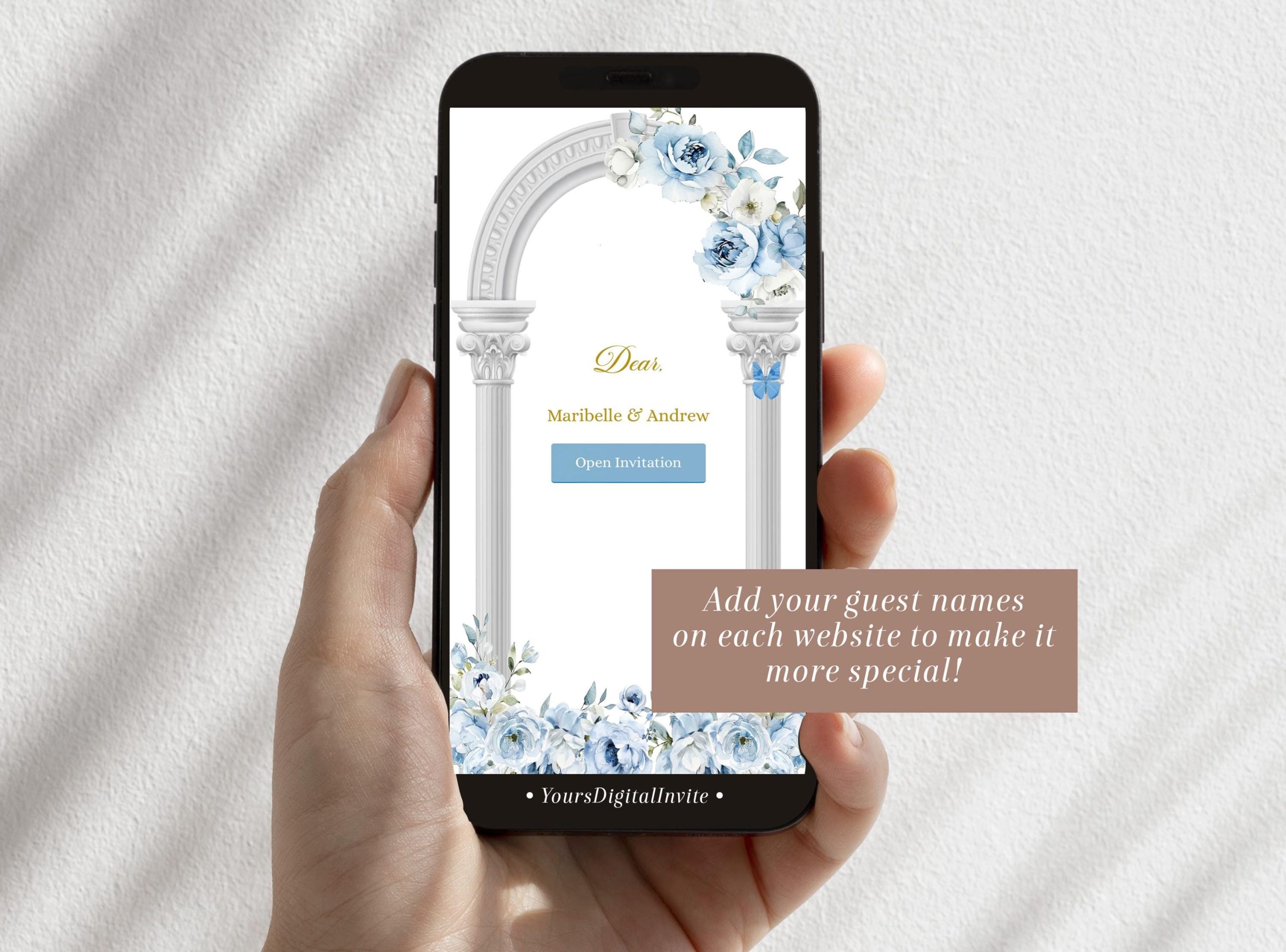 Blue Floral Garden Fairy Quinceañera Invitation