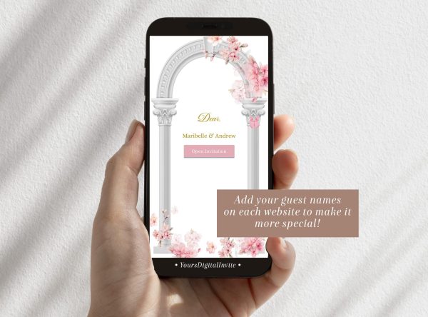 A11 Cherry Blossom Garden Fairy Quinceañera Invitation