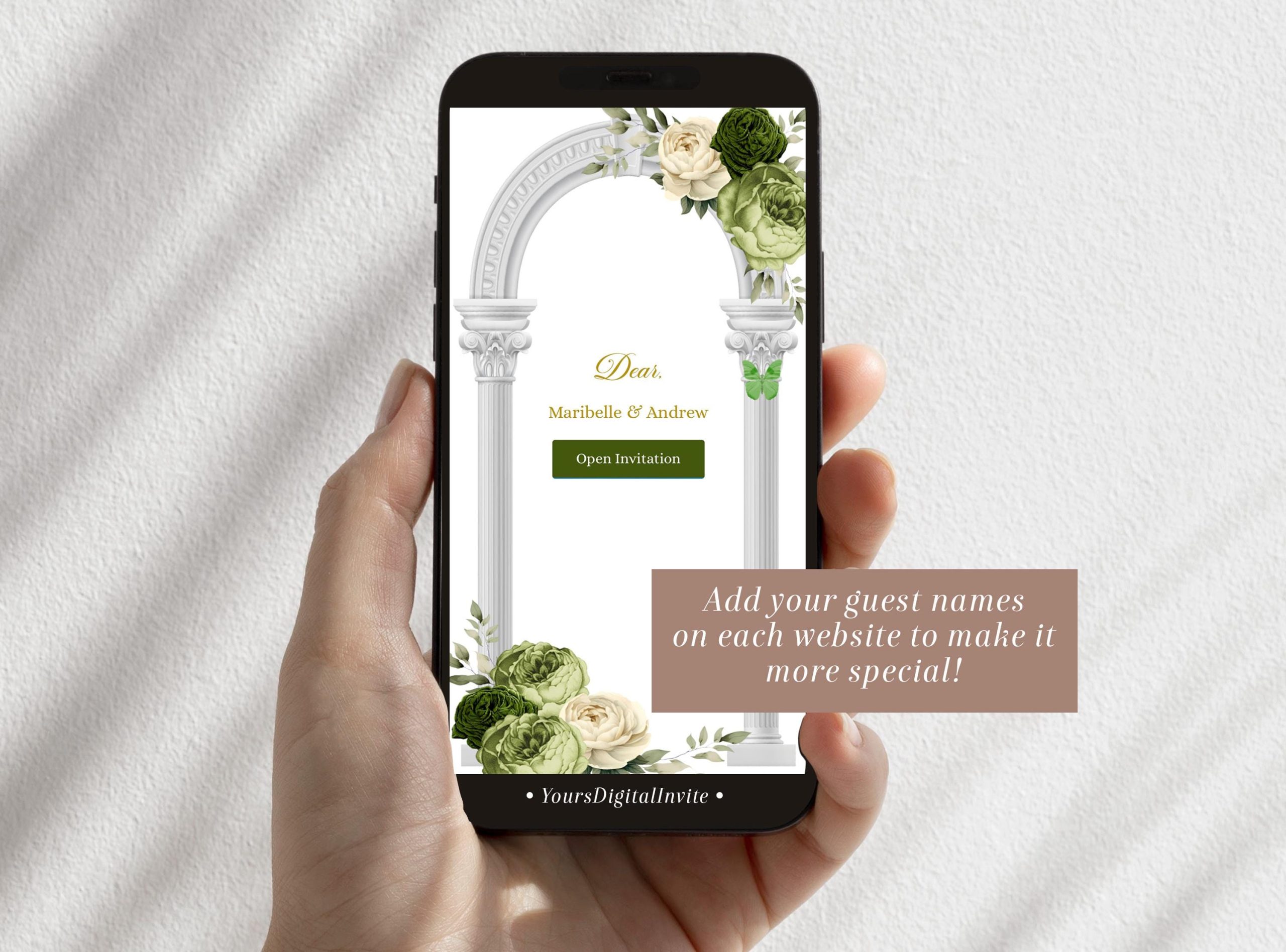 Sage Green Garden Fairy Quinceañera Invitation