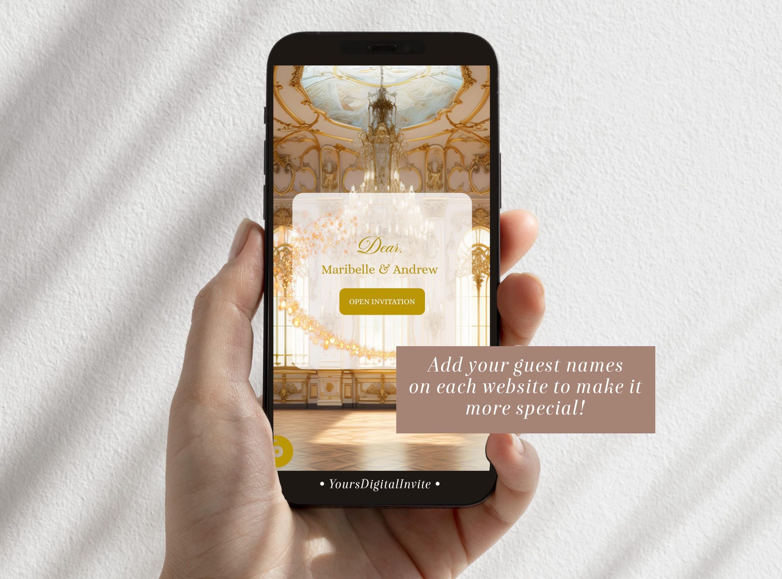 A12 Elegant Gold Champagne Ballroom Quinceañera Invitation