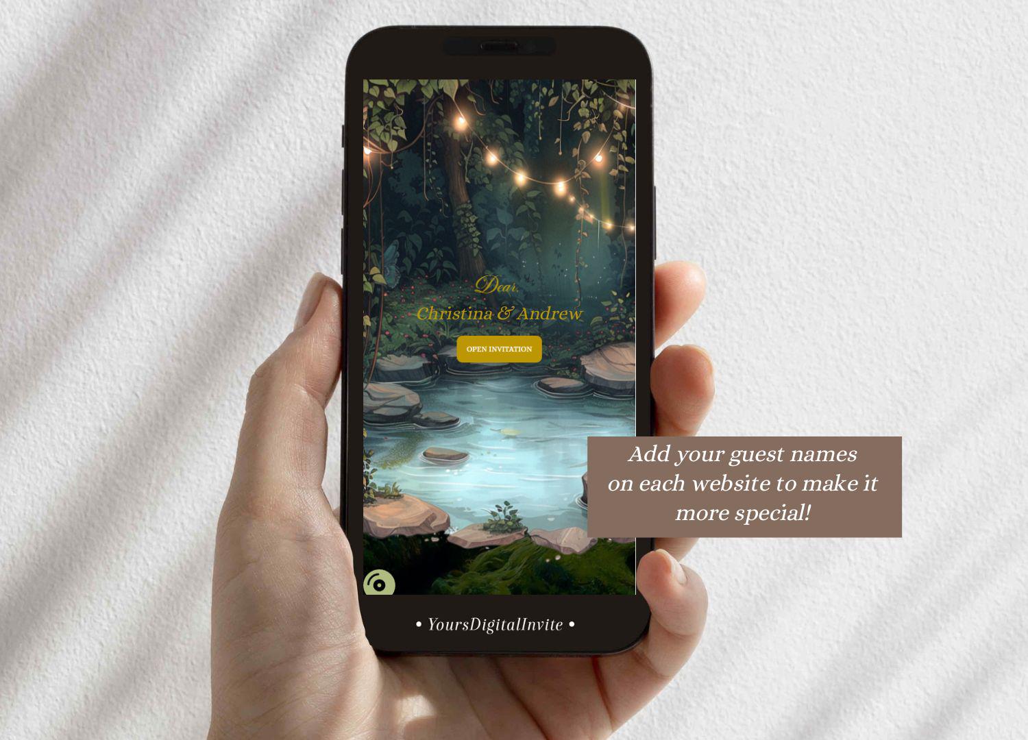 A15 Fairytale Magical Forest Princess African American Quinceañera Invitation