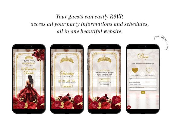 A12 Red Ballroom Quinceañera Invitation