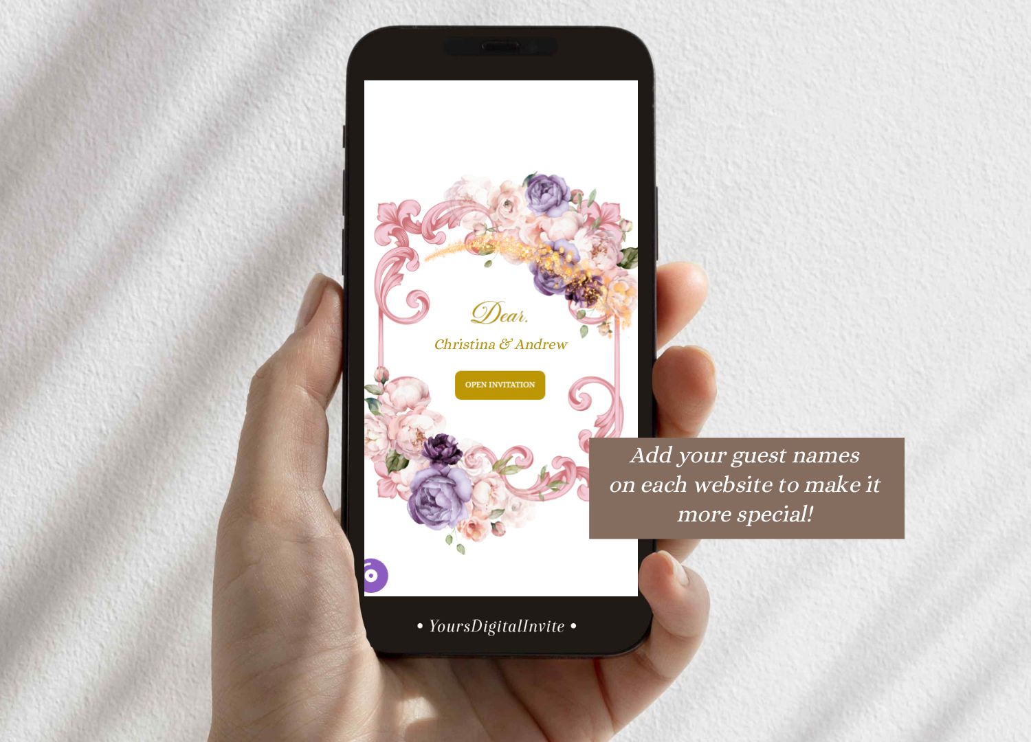 Fairytale Princess Castle Pink Purple Floral Quinceañera Invitation