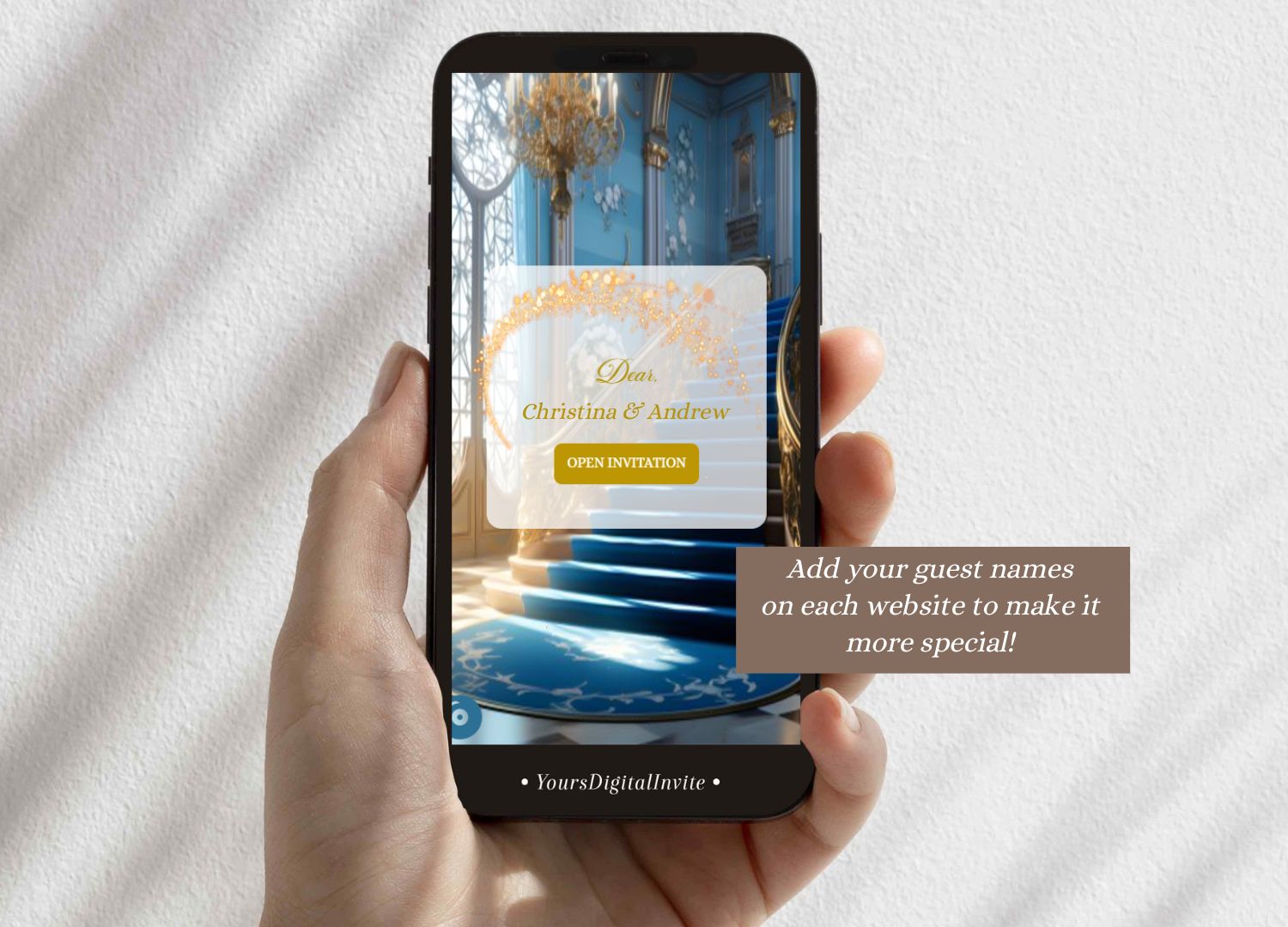 A15 Royal Blue Fairytale Floral Princess Quinceañera Invitation