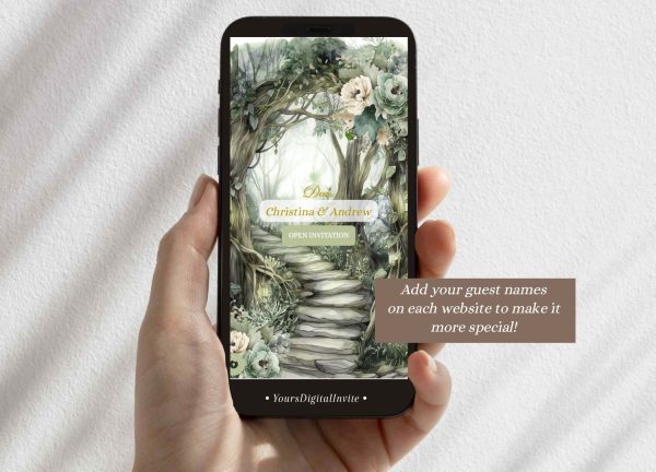 Sage Green Whimsical Forest Quinceañera Invitation